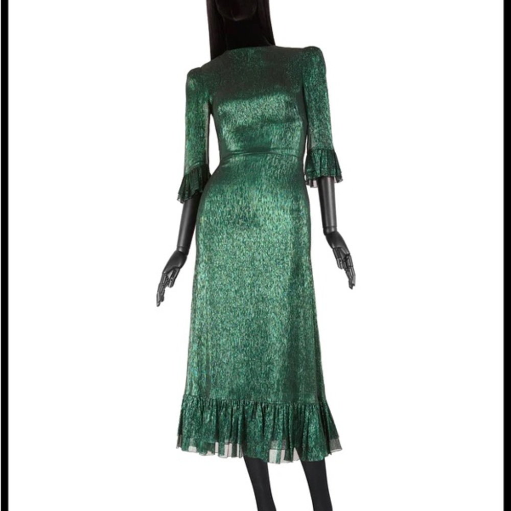 The Vampire's Wife 'Falconetti' Metallic Silk-Blend Midi Dress